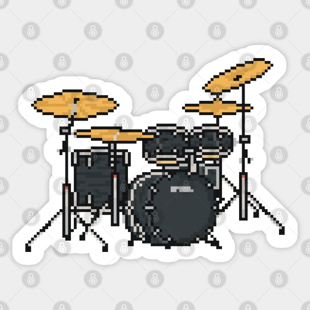 Pixel Black Oak Drums Sticker by gkillerb